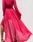 Long Sleeve Belted Maxi Dress