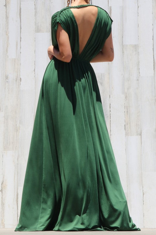 braided maxi dress Braided Cotton Maxi Dress: HANNA Bohemian Beach Wedding Outfit