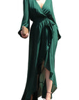 Long Sleeve Belted Maxi Dress