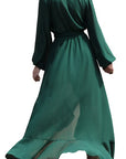 Long Sleeve Belted Maxi Dress