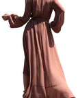 Long Sleeve Belted Maxi Dress