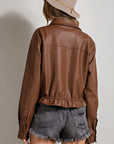 Cropped Faux Leather Jacket