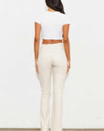 Vegan Leather Split Front Pants