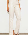 Vegan Leather Split Front Pants