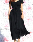 Off The Shoulder Woven Maxi Dress