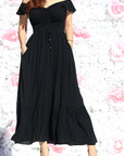 Off The Shoulder Woven Maxi Dress