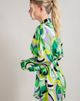 Printed Wrap Long Sleeve Romper