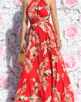 Halter Neck Woven Maxi Dress