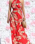 Halter Neck Woven Maxi Dress
