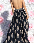 Open Back Printed Maxi Dress