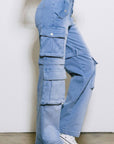 Mid Rise Cargo Jeans