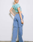 Mid Rise Cargo Jeans