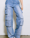 Mid Rise Cargo Jeans