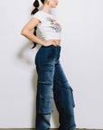 Mid Rise Cargo Jeans
