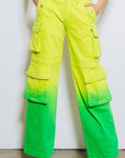 Ombre Mid Rise Cargo Pants
