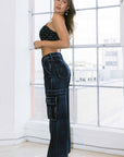 High Rise Cargo Jeans