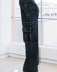 High Rise Cargo Jeans