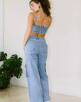 High Rise Cargo Jeans