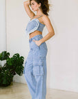 High Rise Cargo Jeans