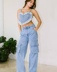 High Rise Cargo Jeans