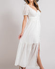 Puff Short Sleeve Maxi Dress