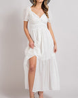 Puff Short Sleeve Maxi Dress