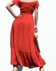 Off The Shoulder Woven Maxi Dress