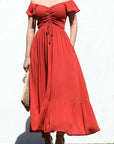 Off The Shoulder Woven Maxi Dress