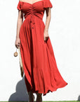 Off The Shoulder Woven Maxi Dress