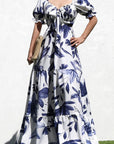 Smocked Woven Floral Maxi Dress