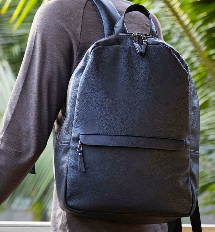 backpacks vegan leather THREE BOX Dual Strap Backpack 30 x 42 x 11 cm Vegan Leather Backpack Purse -