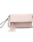 Flap-over Tassel Crossbody Clutch