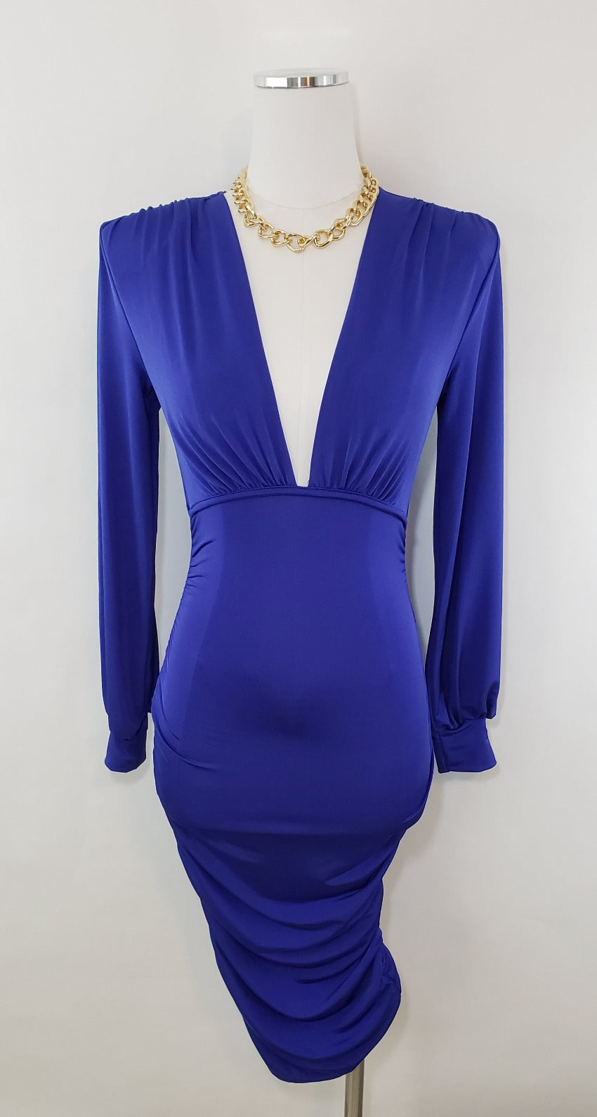 Deep Plunge Long Sleeve Midi Dress Dominique Nicole Boutique Deep Plunge Long Sleeve Midi Dress Dominique Nicole Boutique