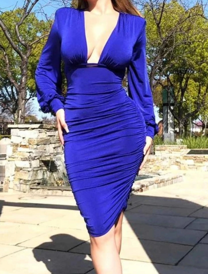 Deep Plunge Long Sleeve Midi Dress Dominique Nicole Boutique Deep Plunge Long Sleeve Midi Dress Dominique Nicole Boutique