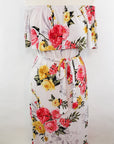 Plus Size Floral Maxi Dress with Belt