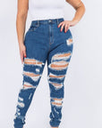 Plus Size Distressed Jeans
