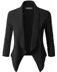 Lightweight Ruched 3/4 Sleeve Blazer