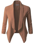 Lightweight Ruched 3/4 Sleeve Blazer
