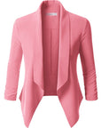 Lightweight Ruched 3/4 Sleeve Blazer