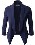 Lightweight Ruched 3/4 Sleeve Blazer