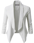 Lightweight Ruched 3/4 Sleeve Blazer