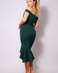 Ruffled Off the Shoulder Midi Dress