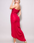Off the Shoulder Asymmetric Midi Dress