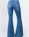 High Waist Bell Bottom Slit Denim Jeans