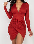 Ruched Wrapped Bodycon Dress