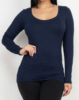 Long Sleeve Fitted Casual Top