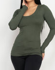 Long Sleeve Fitted Casual Top