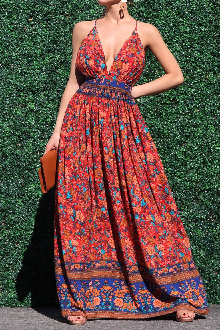 Bohemian Floral Maxi Dress