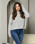 Women's Long Sleeve Mock Neck Sweater