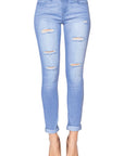 Ripped Folded Skinny Jeans